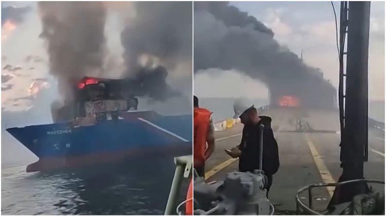 VIDEO Atac cu drone în Marea Neagră: Două nave de marfă civile, lovite după ce au plecat din Rusia
