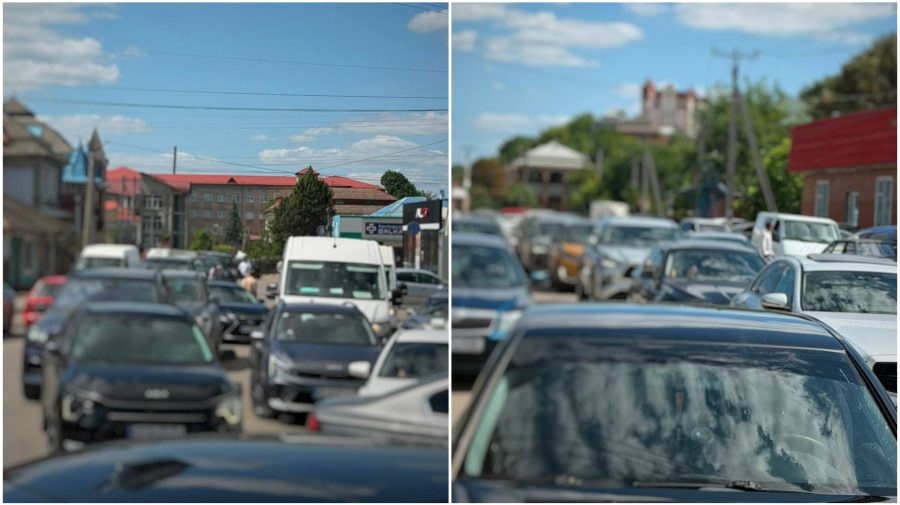 Trafic intens la punctul de trecere Otaci-Moghilev-Podolsk, pe sensul de ieșire din Republica Moldova