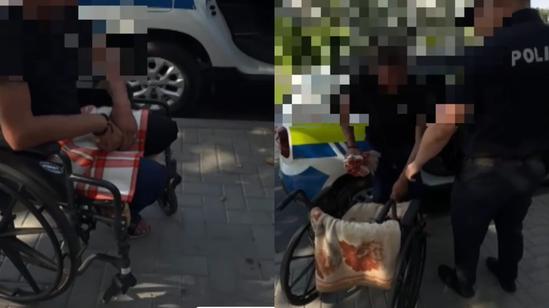 VIDEO „Minune” la Botanica. Un bărbat s-a ridicat din scaunul cu rotile când a văzut polițiștii