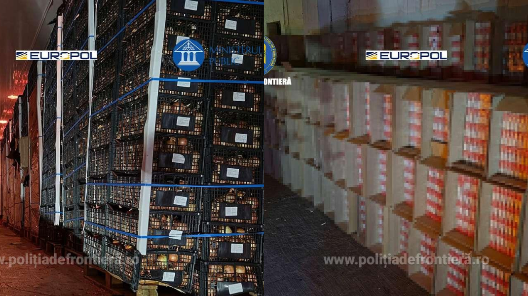 Camioane cu fructe și legume, folosite pentru contrabandă cu țigări. Rețea de moldoveni și români, destructurată