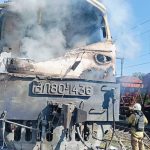 VIDEO Atac cu drone asupra unui tren la Odesa! Mecanicul și asistentul său au murit salvând pasagerii