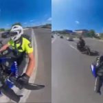 VIDEO Un motociclist urmărit de polițiști a făcut accident. Are un istoric bogat de abateri