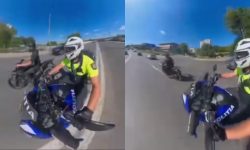 VIDEO Un motociclist urmărit de polițiști a făcut accident. Are un istoric bogat de abateri