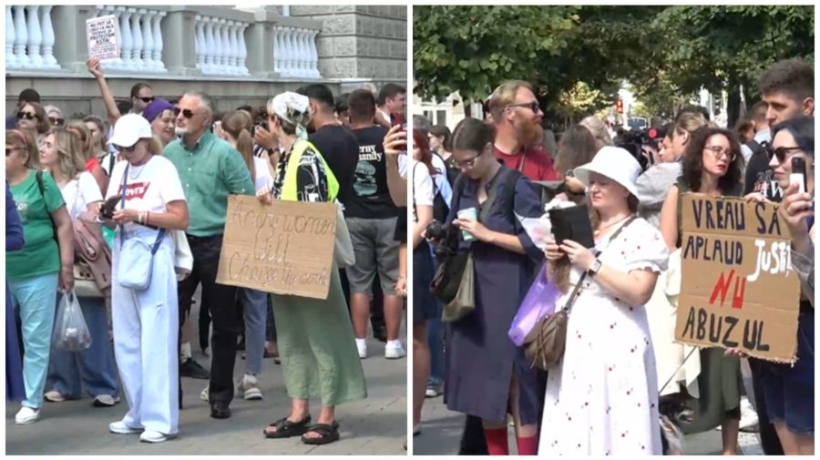 VIDEO „Statul tace, femeile mor”: Protest în fața MAI după crima de la Măgdăcești