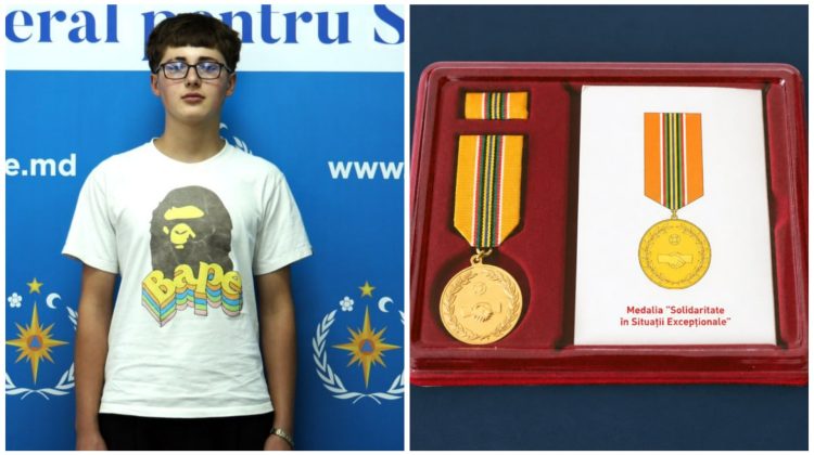 Adolescentul care a ajutat la salvarea unui bărbat dintr-un incendiu izbucnit la Bălți, decorat cu medalie de IGSU