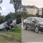 Accident în apropierea unui supermarket din Bălți: Unul dintre șoferi ar fi ignorat culoarea roșie a semaforului