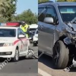 VIDEO O mașină a carabinierilor, implicată într-un accident în Chișinău: O persoană, transportată la spital