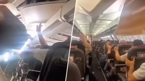VIDEO Momente de groază într-un avion: Tavanul cabinei s-a desprins și a căzut peste pasageri