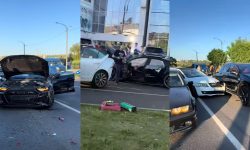 VIDEO Cinci mașini, implicate într-un accident pe strada Albișoara. O pasageră a fost transportată la spital