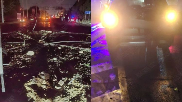 Accident în regiunea transnistreană! Un șofer nu a văzut sensul giratoriu din cauza întunericului și a intrat în el
