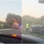 VIDEO Accident violent la Ungheni. O mașină cu cinci persoane s-a răsturnat