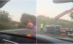 VIDEO Accident violent la Ungheni. O mașină cu cinci persoane s-a răsturnat