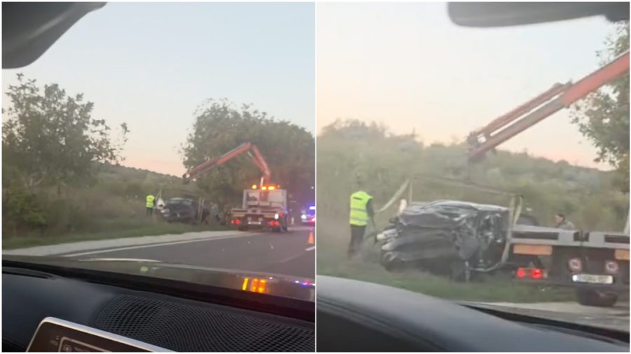 VIDEO Accident violent la Ungheni. O mașină cu cinci persoane s-a răsturnat