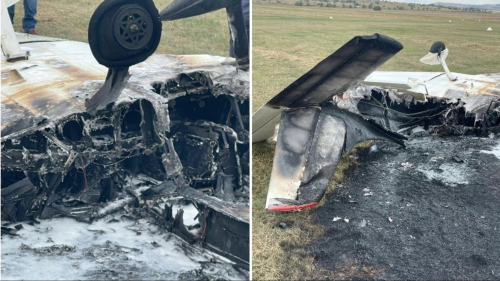 Un avion de mici dimensiuni a aterizat forțat pe pista Aerodromului Iași. Pilotul a fost rănit