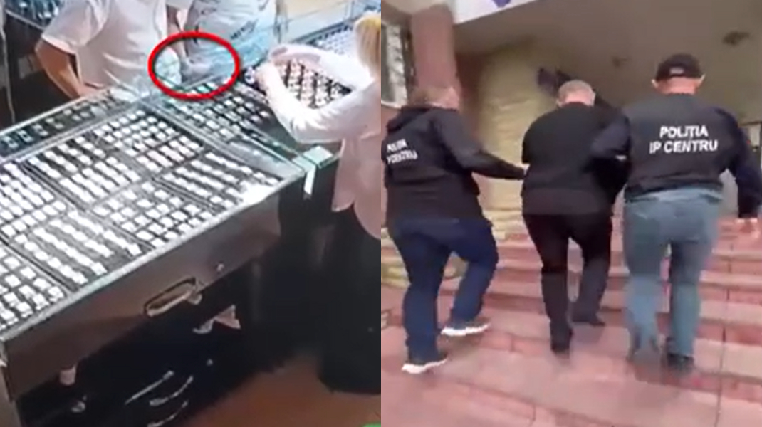 VIDEO A furat bijuterii din aur din case de amanet, apoi le-ar fi vândut imediat: Suspectul, reținut