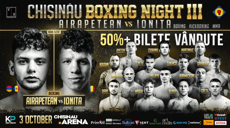 Peste jumătate dintre biletele pentru Chișinău Boxing Night 3 au fost deja vândute