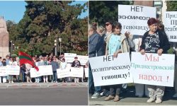 FOTO „Mâinile jos de pe Transnistria!”: Protestele continuă pentru a treia zi la Tighina