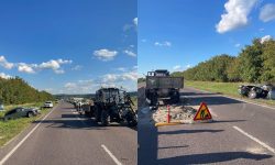 Accident la Cojușna: șoferul unei Honda, transportat la spital cu traumatisme