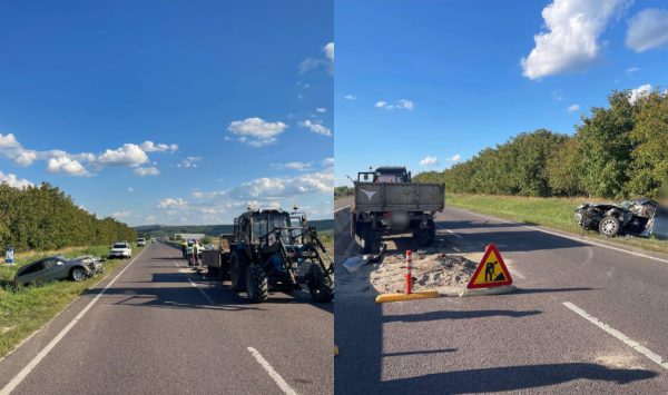 Accident la Cojușna: șoferul unei Honda, transportat la spital cu traumatisme