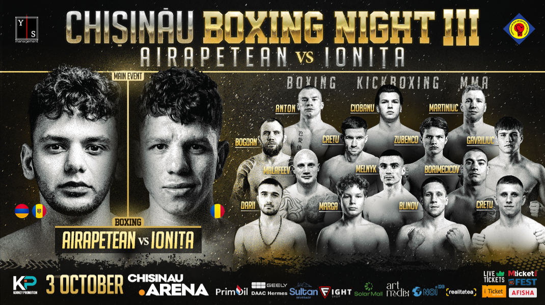 Chișinău Boxing Night 3 revine pe 3 octombrie la Chișinău Arena