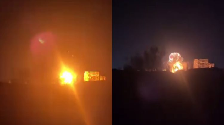 Momentul în care o dronă ar fi explodat la Anenii Noi