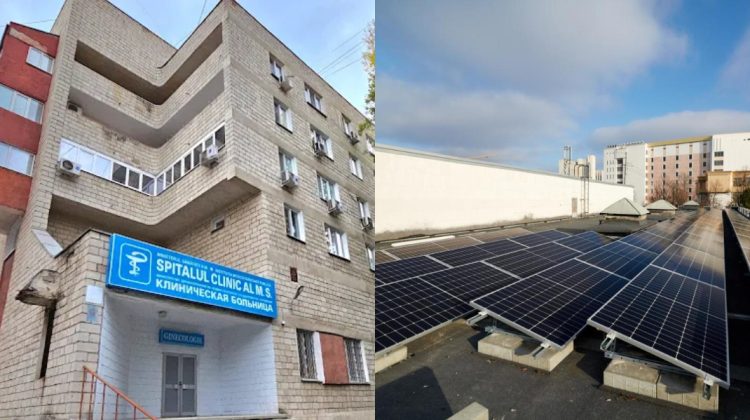 136 de mii de euro „aruncați” pe acoperiș! Panourile solare de la un spital din Chișinău zac nefuncționale de un an