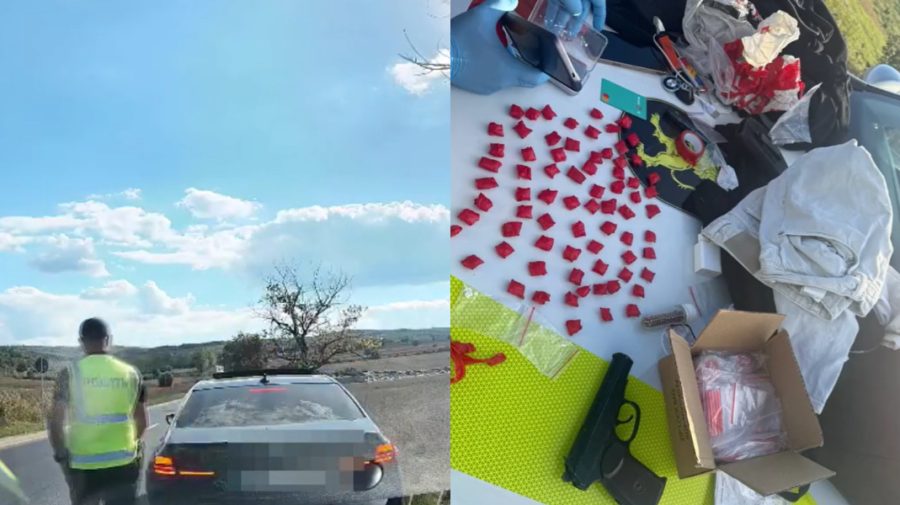 VIDEO Fără permis și cu droguri în rucsac: Un tânăr, stopat pe traseul M5