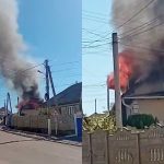 VIDEO Incendiu la Costești! Arde acoperișul unei case