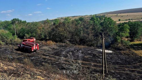 FOTO Incendii în raionul Rîbnița: 80 de hectare de vegetație uscată au ars într-o singură zi