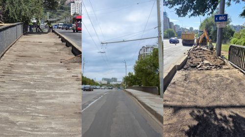 Chișinău: Au început lucrările de reparație a podului de pe bulevardul Renașterii Naționale