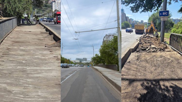 Au început lucrările de reparație a podului de pe bulevardul Renașterii Naționale