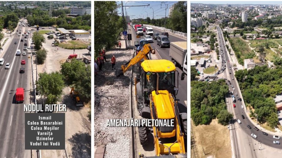 Nodul rutier de pe strada Ismail din Chișinău este reorganizat. Ce lucrări se desfășoară