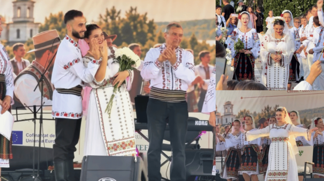 VIDEO Nuntă cu tot orașul de față! Doi tineri din Criuleni s-au căsătorit chiar de hramul localității
