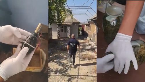 VIDEO Droguri de 350.000 de lei și o grenadă, găsite în casa unui bărbat. Ce pedeapsă riscă