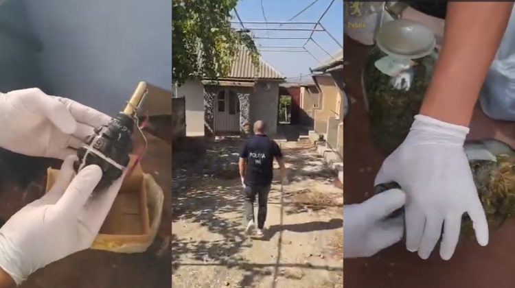 VIDEO Droguri de 350.000 de lei și o grenadă, găsite în casa unui bărbat. Ce pedeapsă riscă