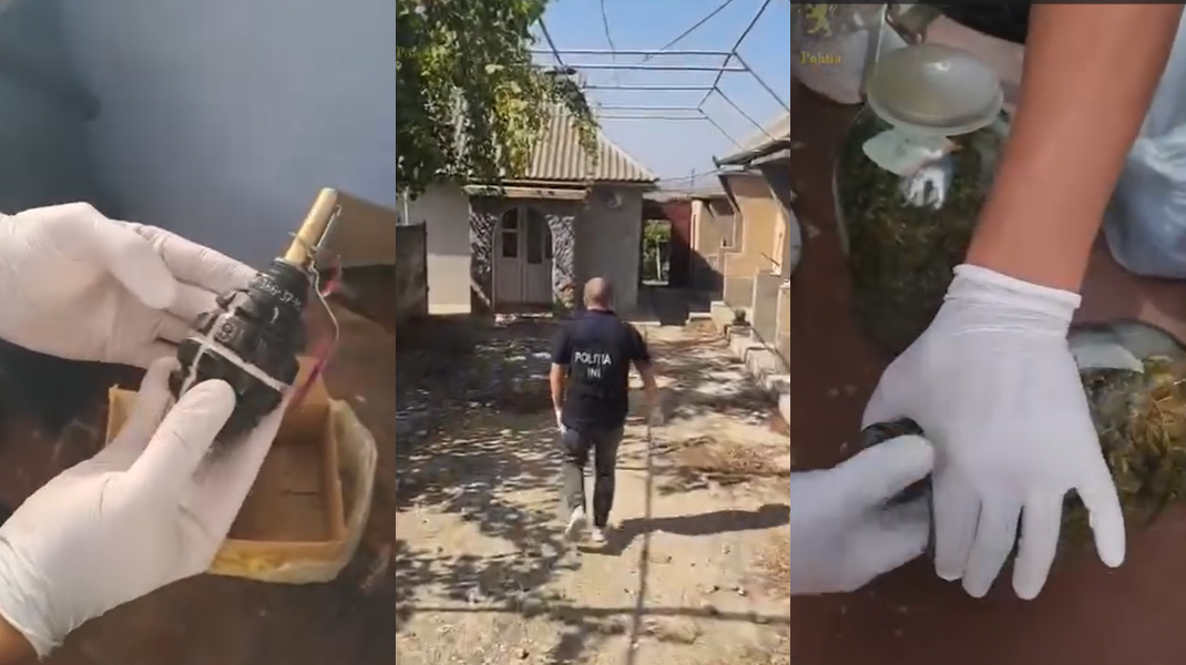 VIDEO Droguri de 350.000 de lei și o grenadă, găsite în casa unui bărbat. Ce pedeapsă riscă