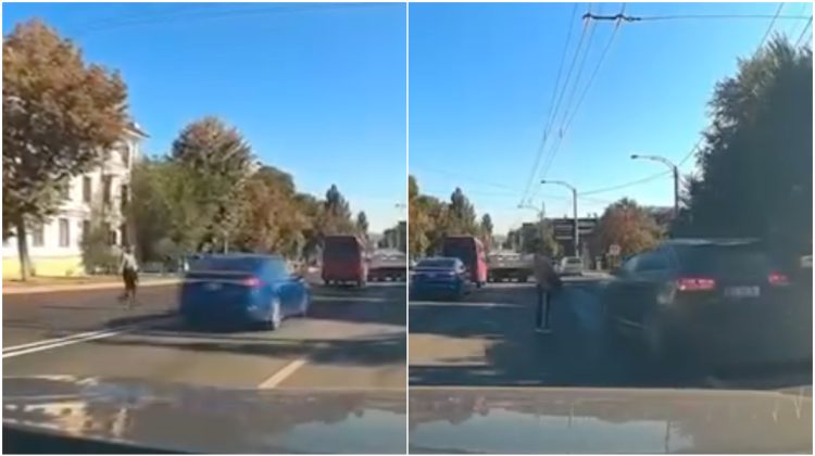 VIDEO Două șoferițe, surprinse cum NU acordă prioritate unui pieton. Au fost identificate de polițiști