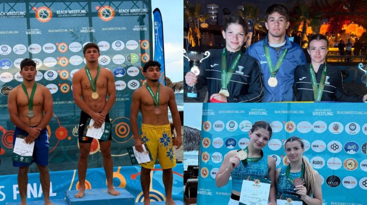 Performanță la Campionatul Mondial U-20 de lupte pe plajă: Sportivii moldoveni au câștigat medalii de aur și bronz