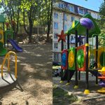 Două terenuri de joacă pentru copii, amenajate în sectorul Buiucani