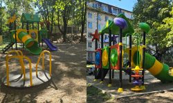 Două terenuri de joacă pentru copii, amenajate în sectorul Buiucani