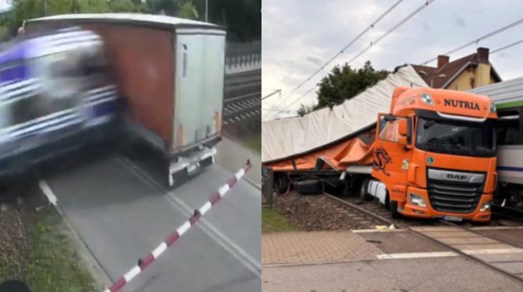 Polonia: Un tren cu sute de pasageri a spulberat un camion aflat pe trecerea de cale ferată