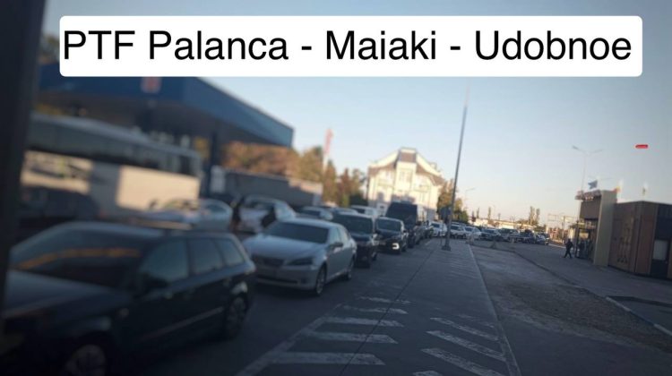 Aglomerație în punctul de trecere a frontierei Palanca, pe sensul de ieșire din Republica Moldova