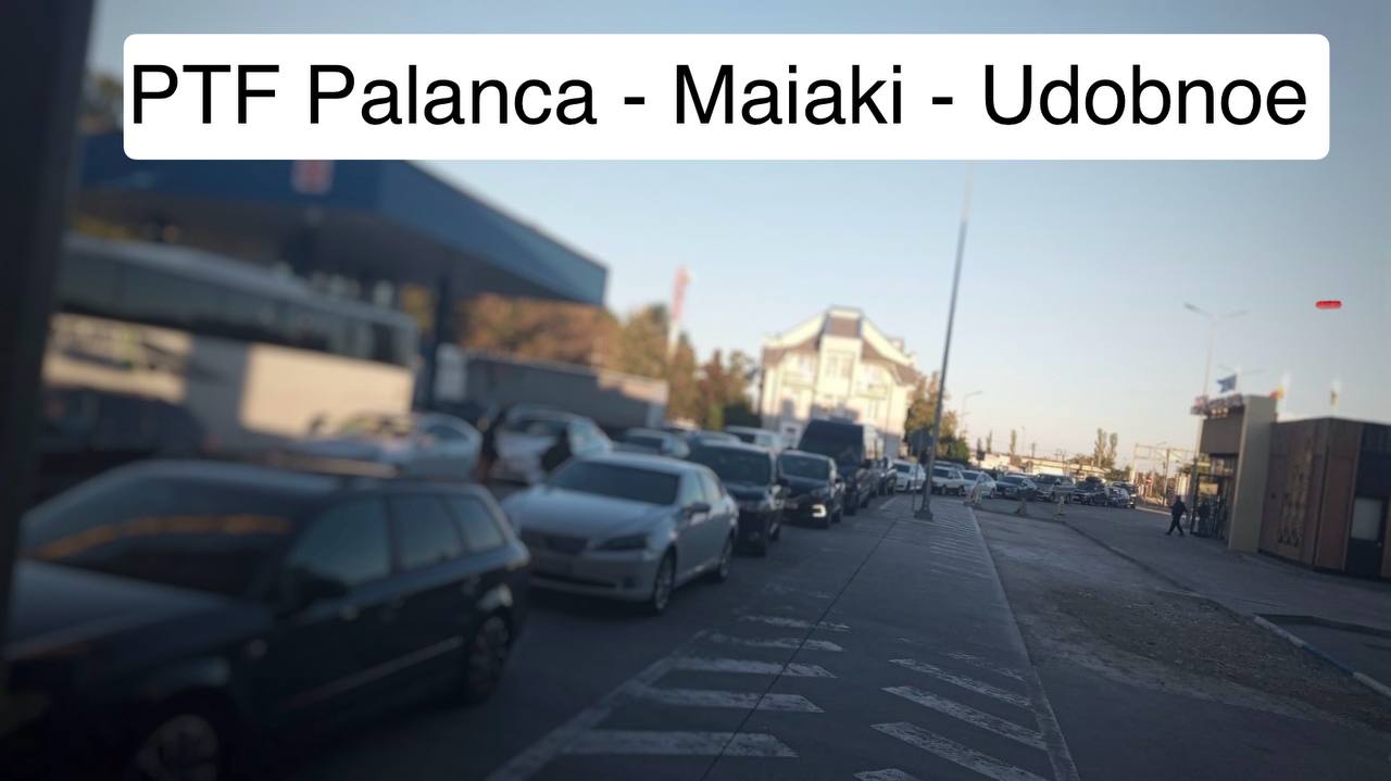 Aglomerație în punctul de trecere a frontierei Palanca, pe sensul de ieșire din Republica Moldova
