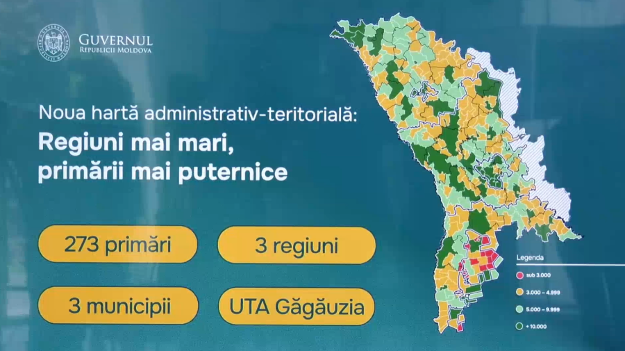 VIDEO Noua hartă administrativă a Moldovei: Guvernul propune 273 de primării, în locul actualei structuri