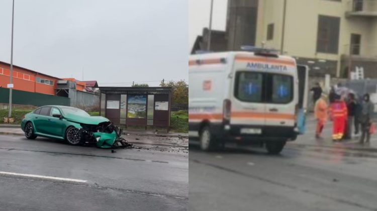 Accident grav la Stăuceni. Este implicat un autobuz și un BMW