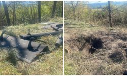 FOTO Resturile dronei căzute lângă Brănești-Ivancea, lăsate la fața locului? Ce reclamă angajații Parcul Național Orhei
