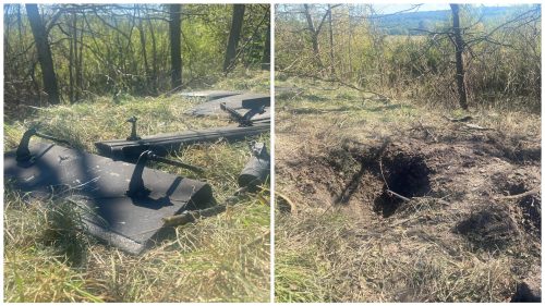 FOTO Resturile dronei căzute lângă Brănești-Ivancea, lăsate la fața locului? Ce reclamă angajații Parcul Național Orhei