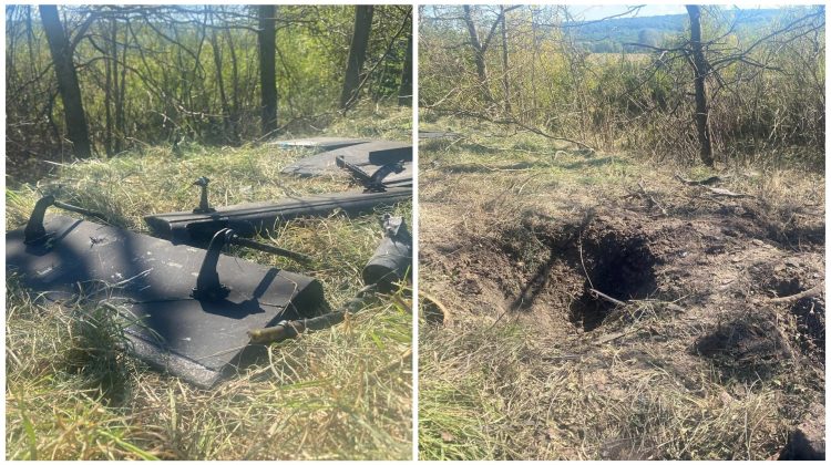 FOTO Resturile dronei căzute lângă Brănești-Ivancea, lăsate la fața locului? Ce reclamă angajații Parcul Național Orhei