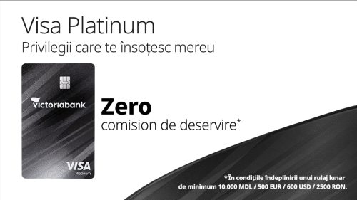 Victoriabank lansează Visa Platinum, un nou card premium
