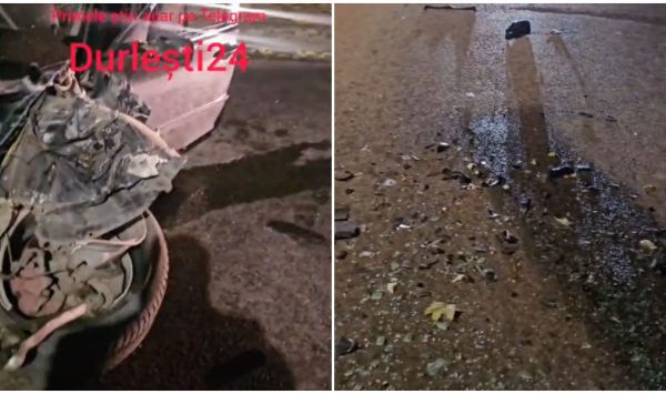 VIDEO Accident violent în apropierea Primăriei din Durlești. Mai multe automobile, avariate